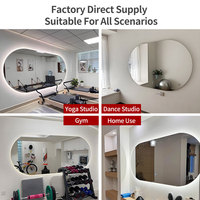 Espejo Decorativo de Pared de Gran Tamaño, Espejo LED de Alta Definición sin Marco para Gimnasio, Danza, Yoga, Pilates, Estudio de Peluquería