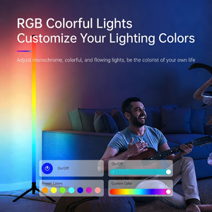RGB <b>LED</b> Floor Lamp, <b>LED</b> <b>Corner</b> Lamp Smart Modern Floor Lamp with Music Sync and 16 Million DIY Colors Floor Lamp - Product Image 3