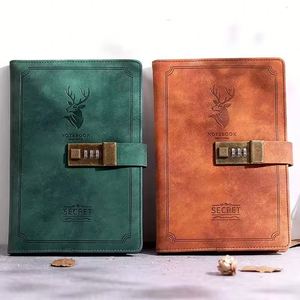 Juego de Regalo de Cuaderno A6 A7 de Lujo y Alta Calidad 2026, Personalizable, con Caja de Cuero PU y Candado con Contraseña - Product Image 4