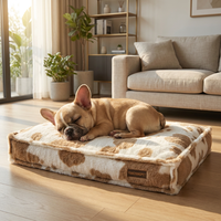 Yang Yang Haustier Kuh-Print Plüschstoff Rechteckiges Kissen GRS Maßgefertigtes Luxus Beruhigendes Hundebett