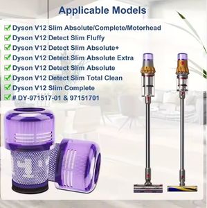 V12 감지 슬림 무선 진공 청소기 2 팩 필터 수동 전원 가정용 응용 프로그램 이동식 빨 부품 - Product Image 6