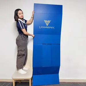 Logotipo personalizado Impressão De Luxo Cor Oversized Grande Grande Tamanho Jumbo Papelão Azul Dobrável Dobrável Caixa De Presente Magnética