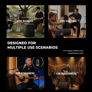 Système de sonorisation <span class=keywords><strong>PA</strong></span> Musiccube T3Pro avec amplificateur de mixage intégré actif double 5x7 pouces, 3 canaux, haut-parleur pour buskings et amplificateur de guitare - Product Image 6