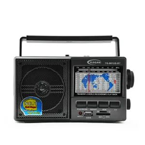 YG-901US-BT 901 Portable bt- radio fm y am Rechargeable Usb/Tf Mp3 Player Am Fm Sw1-8 10 Bands Solar Po Radio
