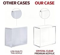 Boîte de présentation en acrylique transparente personnalisée avec couvercle magnétique, protection UV pour figurines et boîtes de boosters PSA CGC