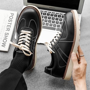 Genuine Leather Men's German Training Shoes Classic Airplane Toe Cowhide Low-<b>top</b> Work Shoes British Retro Sneakers Shoes - Product Image 4