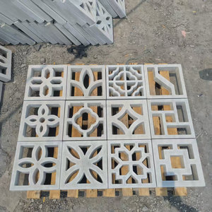 Briques creuses blanches en béton pour murs-rideaux, motif floral, revêtement mural extérieur/intérieur - Product Image 6