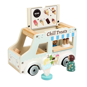 Encourage le jeu <span class=keywords><strong>de</strong></span> rôle et développe les compétences sociales chez les enfants, camion <span class=keywords><strong>de</strong></span> nourriture en bois style food truck pour jouer à faire semblant <span class=keywords><strong>de</strong></span> manger des glaces - Product Image 1