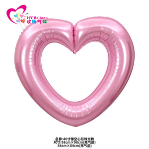 HT <b>Balloon</b> Heart Shaped Foil <b>Balloon</b> 40 Inch Hollow Design Birthday <b>Party</b> Decoration - Product Image 3