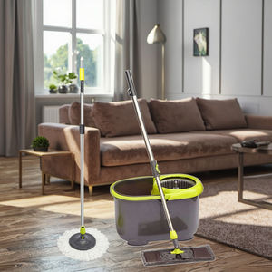 Serpillère rotative 360 avec <span class=keywords><strong>seau</strong></span>, fournitures de nettoyage ménager, serpillères et balais, serpillère plate en microfibre pour sols avec <span class=keywords><strong>seau</strong></span> - Product Image 1