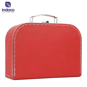 Fashion Solid Paper Suitcase <b>Box</b> Wholesale, Beautiful Hard Cardboard <b>Gift</b> Case With Handle For <b>Present</b> Packaging Custom Print - Product Image 6