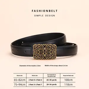 حزام جلد البقر بتصميم جديد للنساء بتصميم كلاسيكي من سبيكة ميلارد ، ملحق زخرفي متعدد الاستخدامات ، حزام كاجوال راقي - Product Image 6