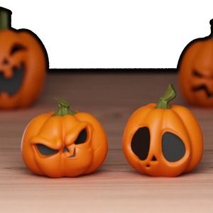 3D PRINT JOY Statua di Testa di Zucca di Halloween Stampata in 3D, Mini Jack O' Lantern, Decorazione da Scrivania, Oggetto da Collezione Horror - Product Image 1