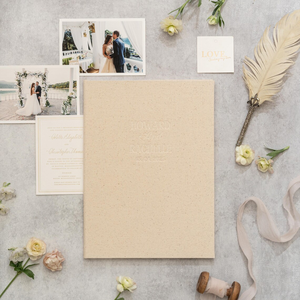 Porta Certificados de Boda de Lino Clásico Natural con Estampado en Relieve <span class=keywords><strong>Personalizado</strong></span>, Porta Documentos de Lujo para Celebraciones de Boda - Product Image 2