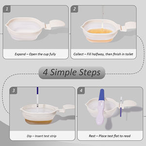 Tests de grossesse d'ovulation pour femmes tasse de collecte d'urine pliable réutilisable avec poignée antidérapante tasse de pipi portable avec repos de <span class=keywords><strong>test</strong></span> - Product Image 3