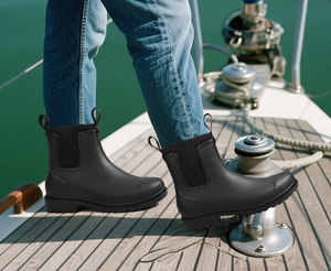 Bottes de pont imperméables <span class=keywords><strong>pour</strong></span> femmes avec semelle antidérapante en caoutchouc, chaussures de pêche et de navigation à la cheville, chaussures de travail en plein air <span class=keywords><strong>pour</strong></span> temps pluvieux - Product Image 2