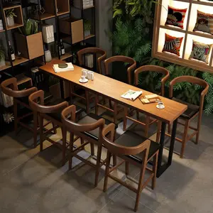 Modern Design Luxury Ash Wood Dining Upholstered High Bar Chair Coffee Cafe Furniture Restaurant Leisure Backrests Barstools