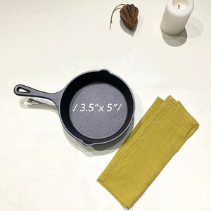 4 PC Vòng <span class=keywords><strong>Cookware</strong></span> Set mà không cần nắp Matte Đen gang thực phẩm an toàn đồng đều nước nóng gang chảo cho nhà bếp nhà hàng - Product Image 6