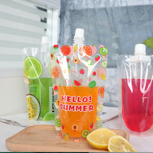 Cắm trại Đảng xách tay đông lạnh nước trái cây nhựa/Bong Bóng bình uống 100ml 200ml 250ml đứng rõ ràng uống túi với logo - Product Image 6