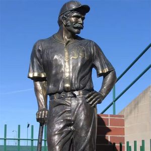 Légendaire étoile de baseball <span class=keywords><strong>Jackie</strong></span> <span class=keywords><strong>Robinson</strong></span> Sculpture en bronze Statue en métal repère - Product Image 2