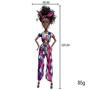 Nouveau design 32cm belles poupées de mode noires avec articulations mobiles poupée de mode noire avec cheveux noirs africains - Product Image 6