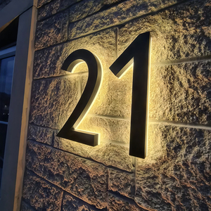 Plaques de maison personnalisées en acrylique rétroéclairées par LED, enseigne en métal 3D rétroéclairée par LED, <span class=keywords><strong>plaque</strong></span> de porte, <span class=keywords><strong>lettres</strong></span> lumineuses pour numéro de maison pour hôtel - Product Image 3
