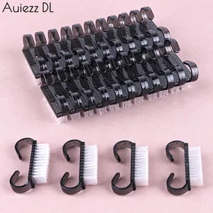 Black Nail Cleaning Brush Small Plastic Handle Brushes <b>Powder</b> <b>Dust</b> Soft Remover Nail Beauty Multi-functional Tools - Product Image 6