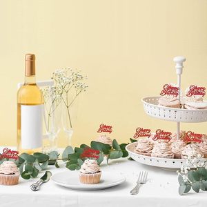 Adornos para Cupcakes de Cumpleaños, Decoraciones para Pasteles con Purpurina Roja para Celebrar Cumpleaños - Product Image 3