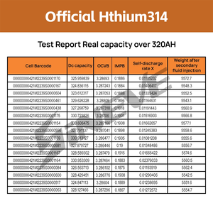 เซลล์แบตเตอรี่ Sineve Hithium 3.2V 314Ah 300Ah สำหรับรถยนต์ไฟฟ้าและระบบกักเก็บพลังงานแสงอาทิตย์ พร้อมอายุการใช้งาน 12000 รอบ - Product Image 5