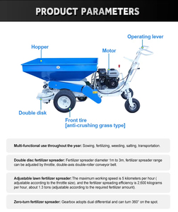 Oferta Especial: Esparcidora de Arena, Fertilizante y Cal para Césped con Motor de Gasolina de 225cc, Certificación CE, Equipo Agrícola para Primavera - Product Image 2