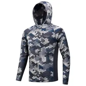 Camouflage Fishing Wear Hoodies Upf50+ Rash Guard Summer Outdoor Uv Sun Protection T Shirt Long Sleeve Spf Tshirt