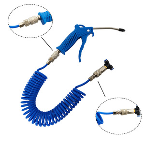 Pneumatic Spring PU Air Hose 5M Air Brake Hose High Pressure PE Spiral Trailer Air Brake Coil Hose With Blow Gun - Product Image 1