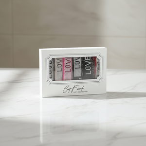 Culotte string taille basse en soie glacée avec strass et lettres, sexy, grande taille pour femme, lot de six pièces par boîte, logo personnalisé - Product Image 6