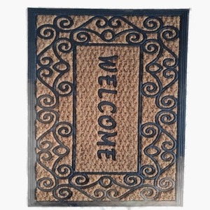 Tapete de Fibra de Coco con Reverso de Goma Resistente, Antideslizante, Ecológico, Hecho a Mano, con Rayas, para Uso en Interiores y Exteriores - Product Image 2