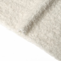 Tissu en laine de cachemire mohair bouclé en polaire blanc pur de style italien, échantillon gratuit pour l'hiver et l'automne, pour costume, manteau, pantalon