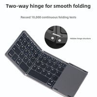 Nouveau clavier sans fil pliable à 3 volets 101 touches non mécanique, personnalisé pour ordinateur portable et iPad, avec pavé tactile, portable pour le bureau