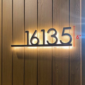 Insegna Direzionale 3D Personalizzata in Acciaio Inox <span class=keywords><strong>per</strong></span> Lobby, Segnaletica <span class=keywords><strong>per</strong></span> Porte con Numeri, Alimentazione CA con Trasformatore e Telecomando - Product Image 1