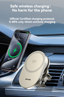 Chargeur de voiture sans fil 25W, support magnétique en aluminium pour téléphone, utilisation en voiture, refroidisseur actif, charge rapide pour téléphone et écouteurs