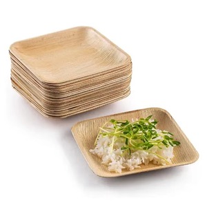 Platos Cuadrados de Hoja de Palma Areca de Excelente Calidad, Compostables, Libres de Químicos, para Buffet de Bodas y Ocasiones Especiales, en Venta - Product Image 1