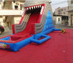 Tobogán Acuático Inflable de PVC Comercial con Piscina para Adultos y Niños, Tobogán de Tiburón - Product Image 1