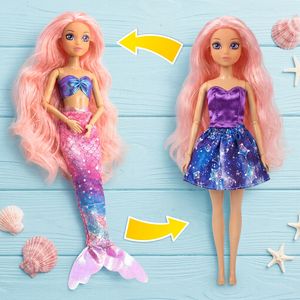 Deluxe 29cm PVC Mermaid <b>Doll</b> with Extra Dress Brush Hair Beads and Grooming <b>Accessories</b> in Window Box - Product Image 1