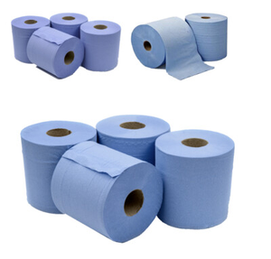 Toalla de <span class=keywords><strong>Papel</strong></span> Industrial de Extracción Central, Pulpa de Madera Virgen, Material Reciclado Azul, <span class=keywords><strong>6</strong></span> <span class=keywords><strong>Rollos</strong></span>/Caja, Toalla de Mano para Baño - Product Image 1