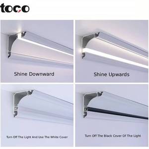 6000 loạt nhôm <span class=keywords><strong>Led</strong></span> tuyến tính hồ sơ ánh sáng chiếu sáng chính thạch cao góc trần nhôm kênh đen góc vuông - Product Image 4