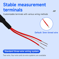 Kabel silikon 3 tiang tahan air DS18B20 Sensor suhu dengan tabung baja tahan karat 304 tipe termistor NTC