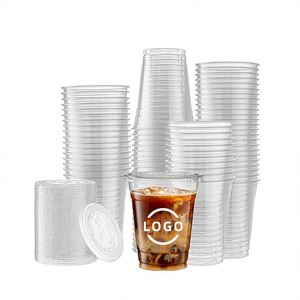 Vasos Desechables de Plástico PET para Café Frío con Logotipo Personalizado CJF, de 10 a 32 oz, con Tapas, Impresión por Transferencia de Calor, Muestra Gratuita, Embalaje en Caja de Papel - Product Image 2