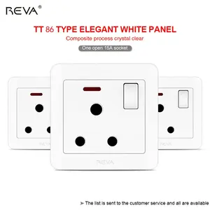 15A socket REVA white large South African standard socket with switch India and Africa three-hole British socket