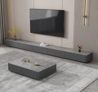 MEGA 2024 Meubles de salon modernes Armoire TV de luxe en métal et combinaison d'une table à thé Nouveau design de luxe léger