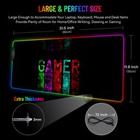 Tapis de souris personnalisé rvb grand tapis de jeu LED tapis de souris le jeu tapis de souris rvb caoutchouc