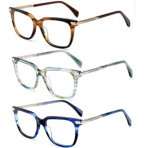 2023 Newest Acetate With Metal Square Prescriptions Optical Frames Eyeglasses Frames