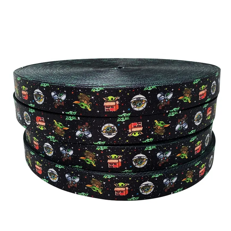 Kunden spezifisch bedrucktes Nylon-Gurtband mit mehreren Mustern bedrucktes Gurtband 25mm Polyester-Sicherheits gurtband